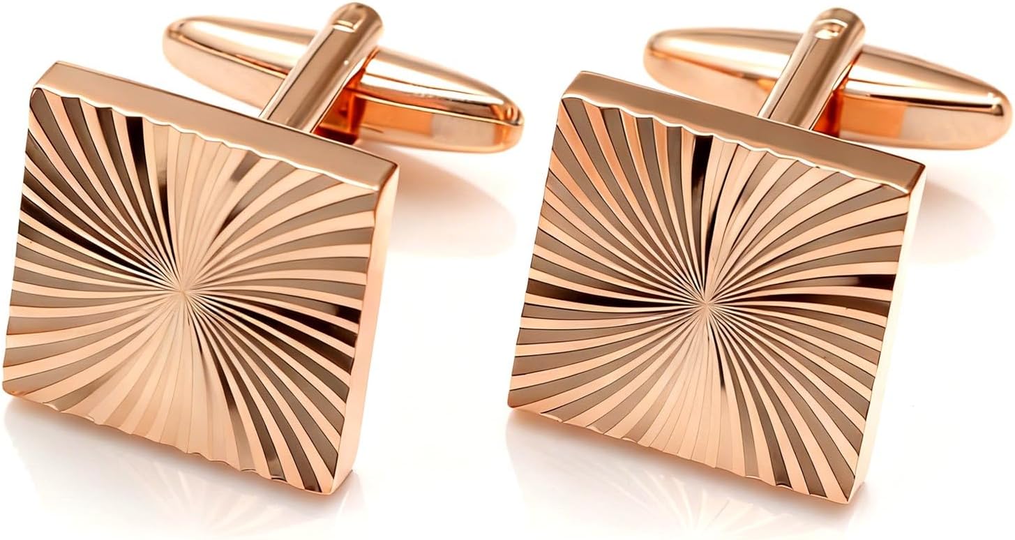 Classic Cuff Links Mens,Plated Rose Silver Cufflinks for men,Unique Gift For Him/father of the bride cufflink