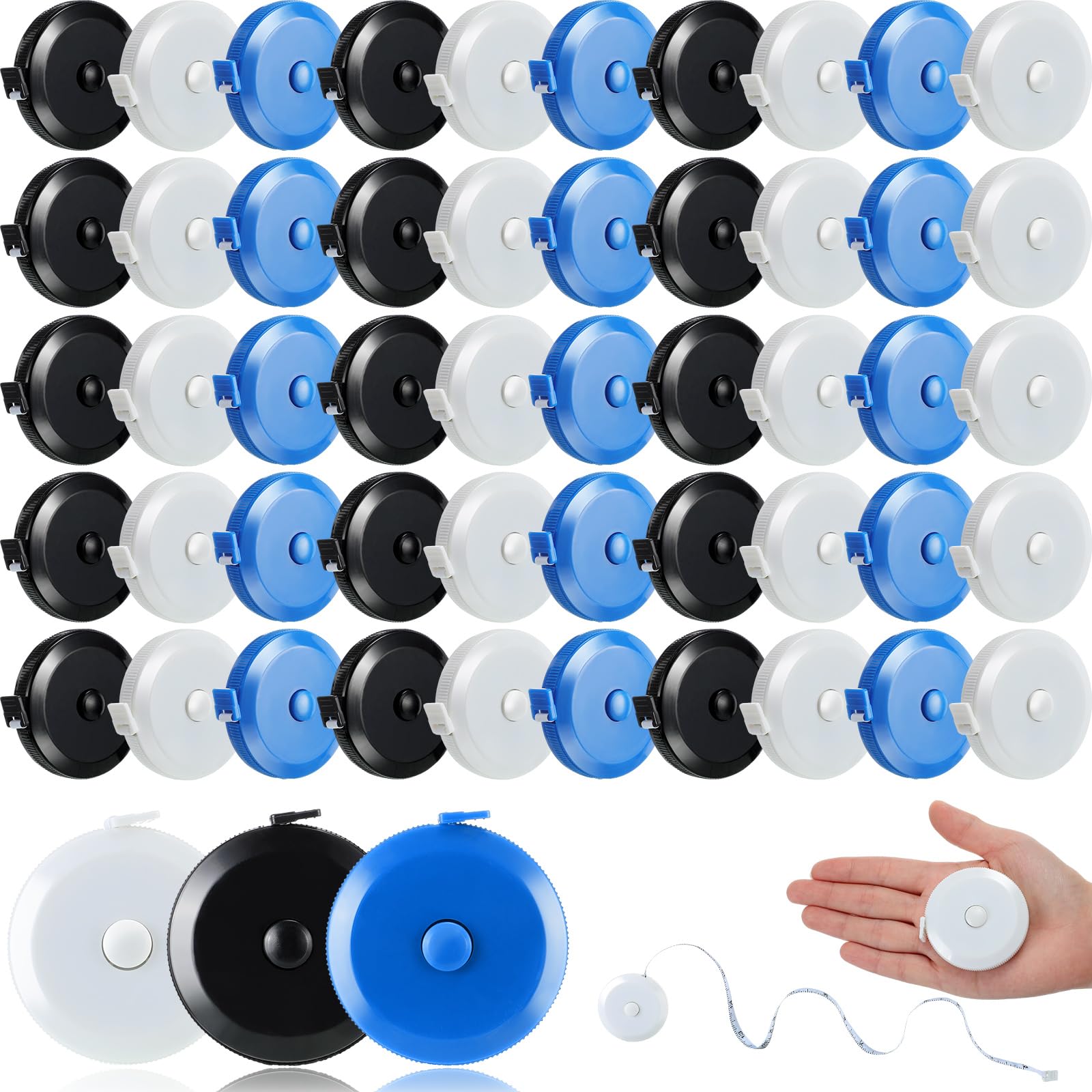 Kigeli 100 Pcs Tape Measure 60 Inch Retractable Measuring Tape Soft Small Measurement Tape Mini Sewing Fabric Tape Measurer Flexible Pocket Cloth Fabric Measurement Digital Tape for Body