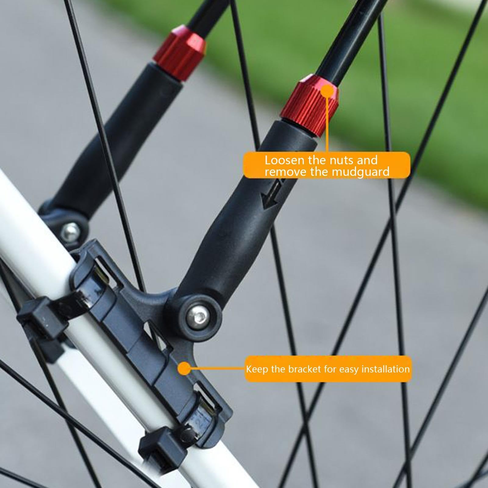 Błotniki rowerowe – bezpieczna osłona z regulowanym drążkiem przedłużającym, zestaw błotników rowerowych, do jazdy po górskiej drodze, jazdy na szlaku, jazdy na rowerze w błocie deszczowym