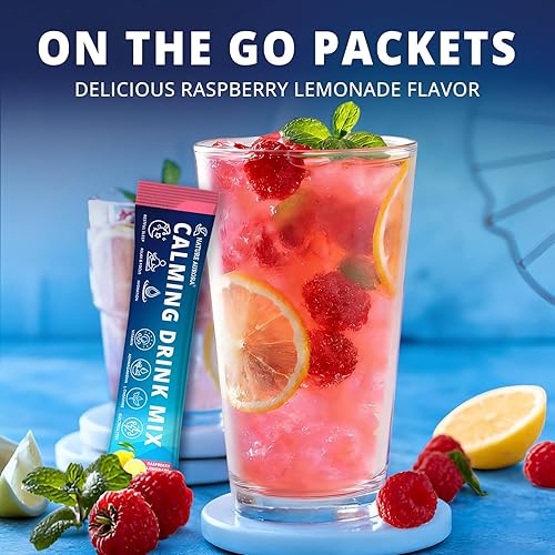 Miniatura 7 de Mezcla de bebida calmante Cortisol para mujeres y hombres, polvo de glicinato de magnesio calmante con electrolitos, ashwagandha, L-teanina y hongos