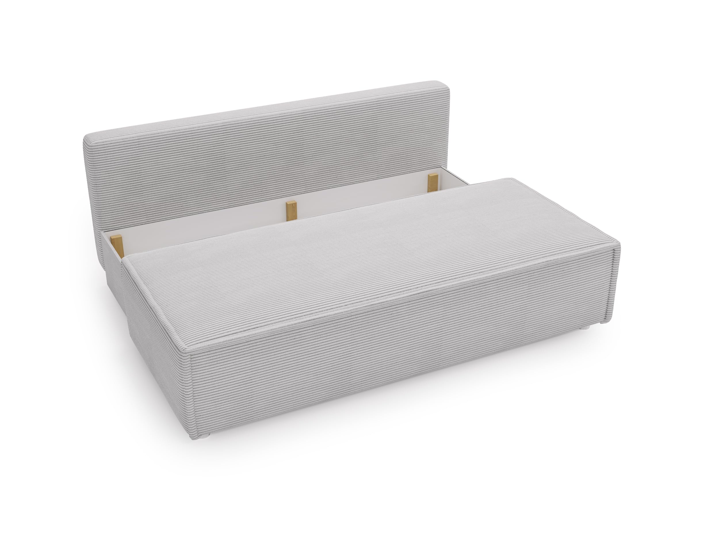 Kaiser Möbel - Sofa met slaapfunctie en bedcombinatie, 2-zitsbank, slaapbank met bedcombinatie, uitklapbare sofa, slaapbank, comfortabele bank voor woonkamer, slaapkamer en jeugdkamer, DUO, grijs