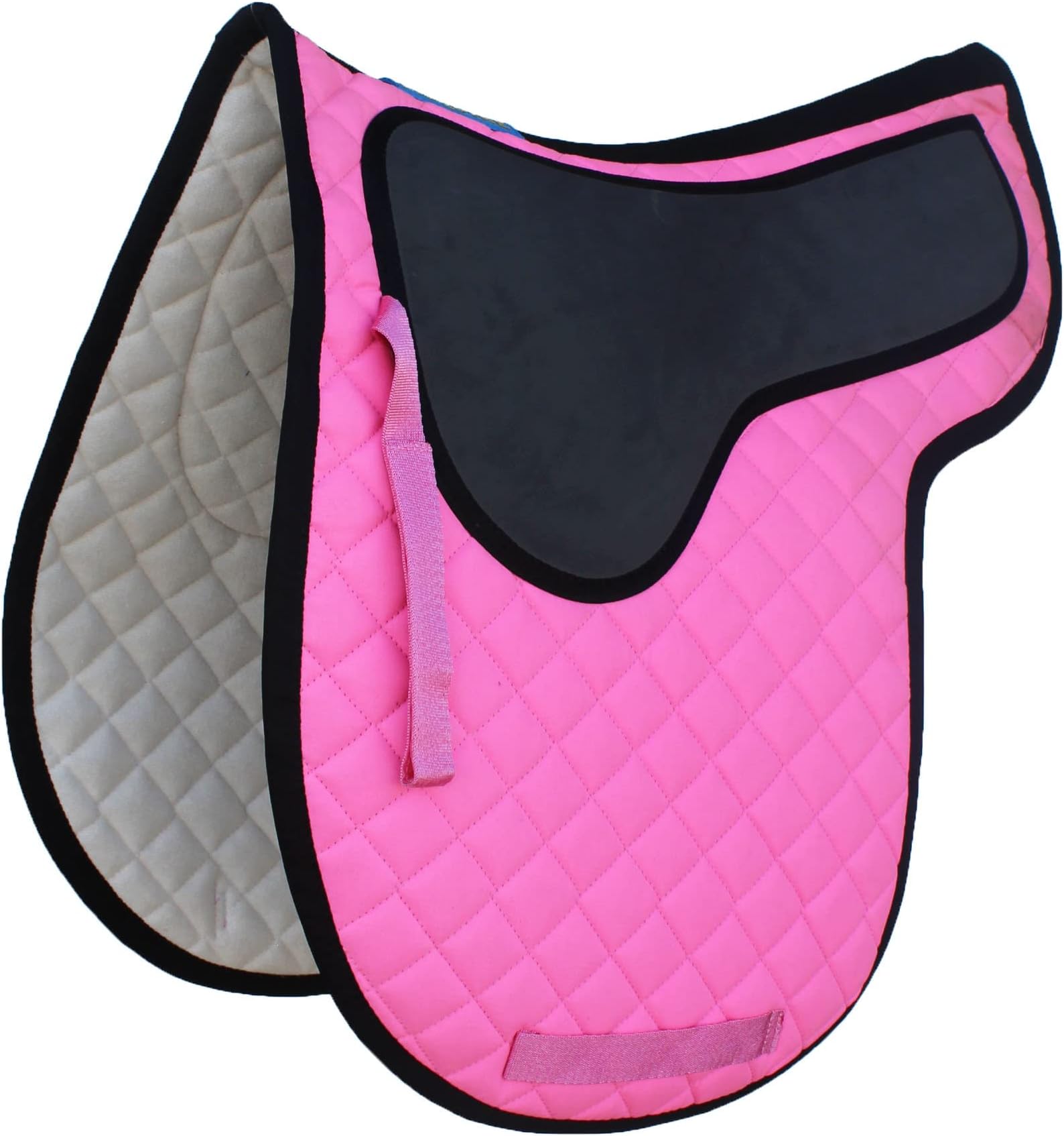 Horse English Saddle Pad Cotton Quilted Trail Contoured Gel Pink 72F17
