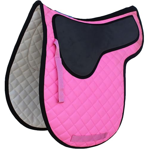 Horse English Saddle Pad Cotton Quilted Trail Contoured Gel Pink 72F17