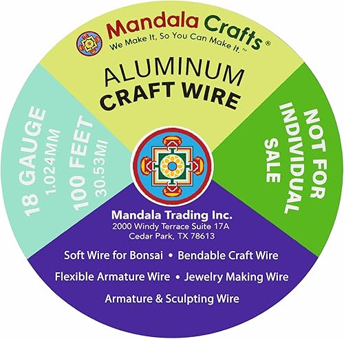 Miniatura 3 de Mandala Crafts - Alambre de aluminio anodizado de calibre 18 para hacer joyas - 121.92 m de alambre flexible de arco iris en colores - Flexible