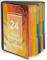 Vista 1 de Binditek Paquete de 1 Organizador de Proyectos de Polímero de 24 Bolsillos con 12 Divisores, Carpeta Resistente con Cubierta Frontal Personalizable