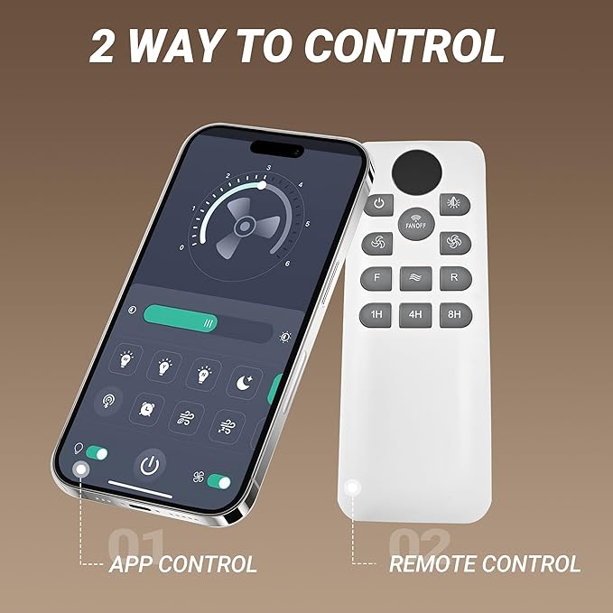 Ventilador de Techo 20'' Con Luz, 6 Velocidades, Control Rem miniatura 6