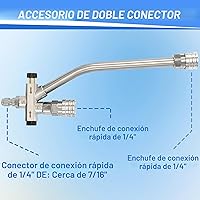 Vista 6 de Tool Daily - Cañón de espuma con accesorio de conector dual, conector rápido de 1/4 pulgadas, 5 puntas de boquilla para lavado a presión, 1 litro