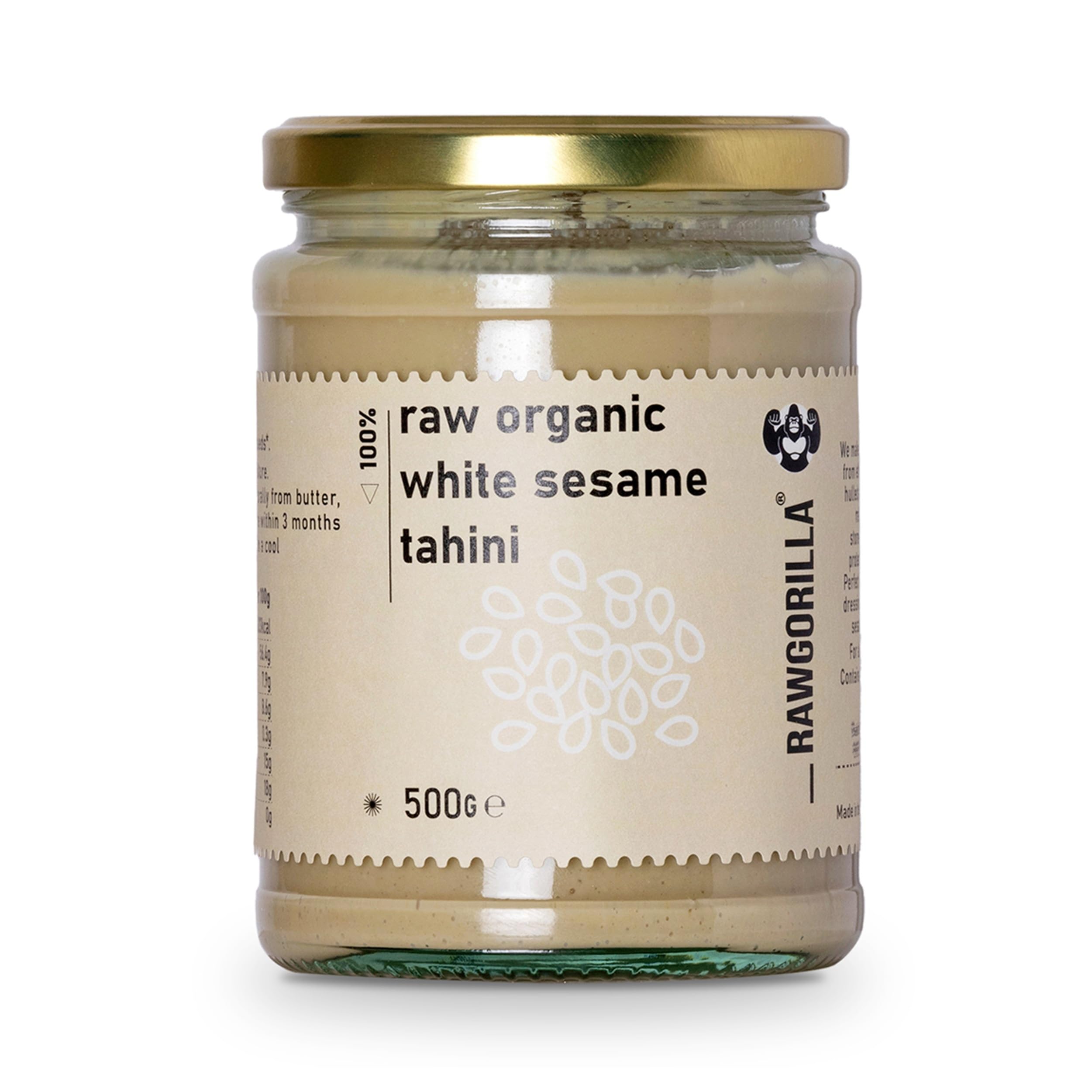 RAWGORILLA Raw Organic White Sesame Tahini - 500g