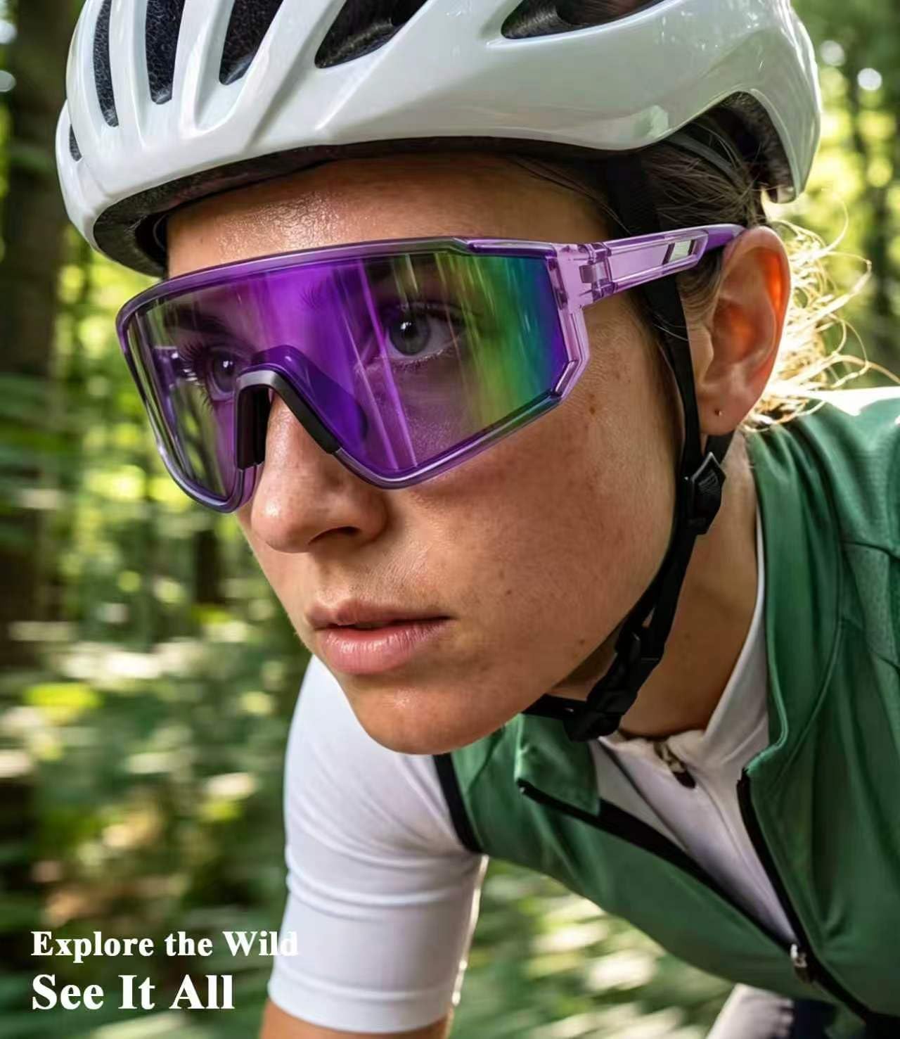 PROUDDEMON Photochromic Sports Sunglasses for Men Women, UV400 Cycling Running Shield Glasses