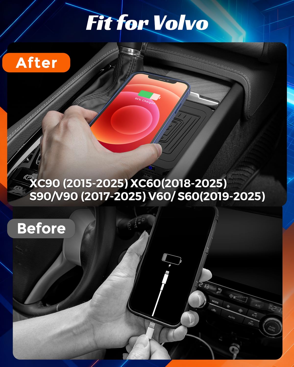 【ほぼ新品】cado cs-t30 Amazon.com: COTAZA Wireless Car Charger Pad for Volvo XC90 S90 V90