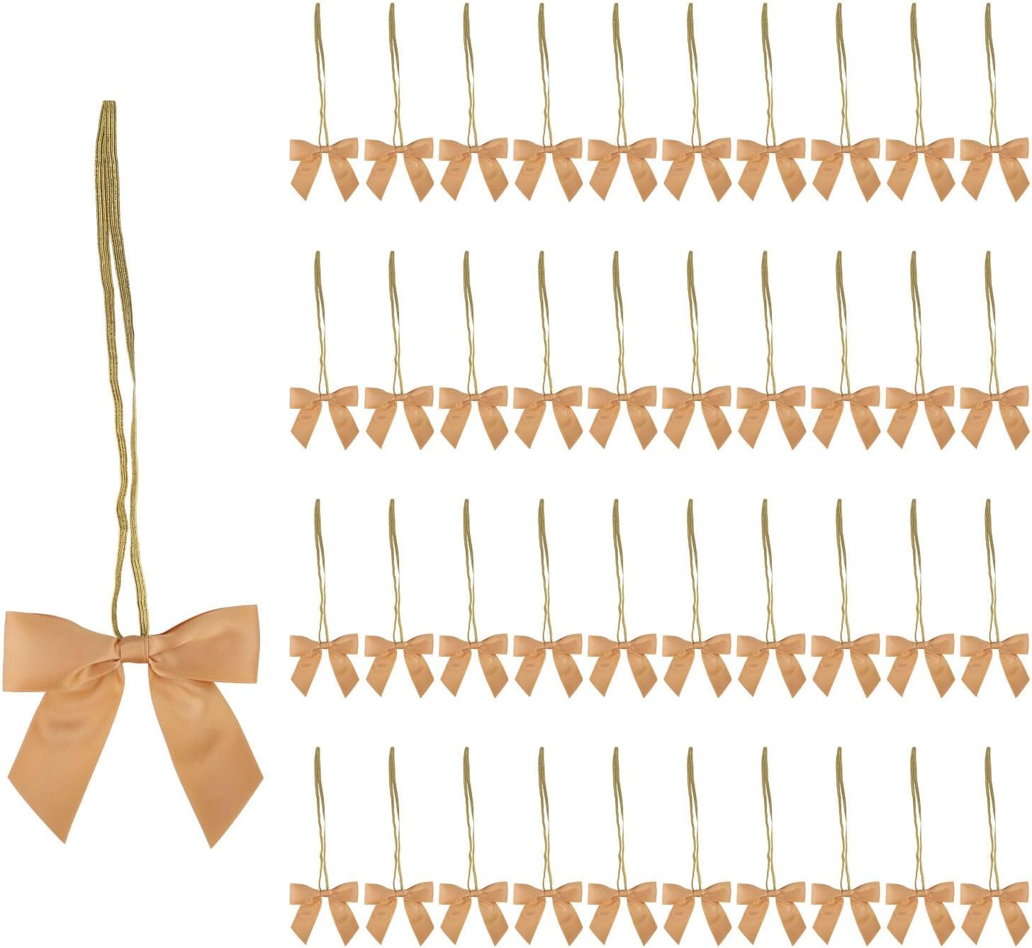 Meseey 8 Inch Stretch Loops with Rainbow Assorted Satin Ribbon 60 Pcs Pretied Premade Craft Bows for Gift Boxes Wrapping Wedding Baby Shower Brithday Christmas Party (Rainbow)