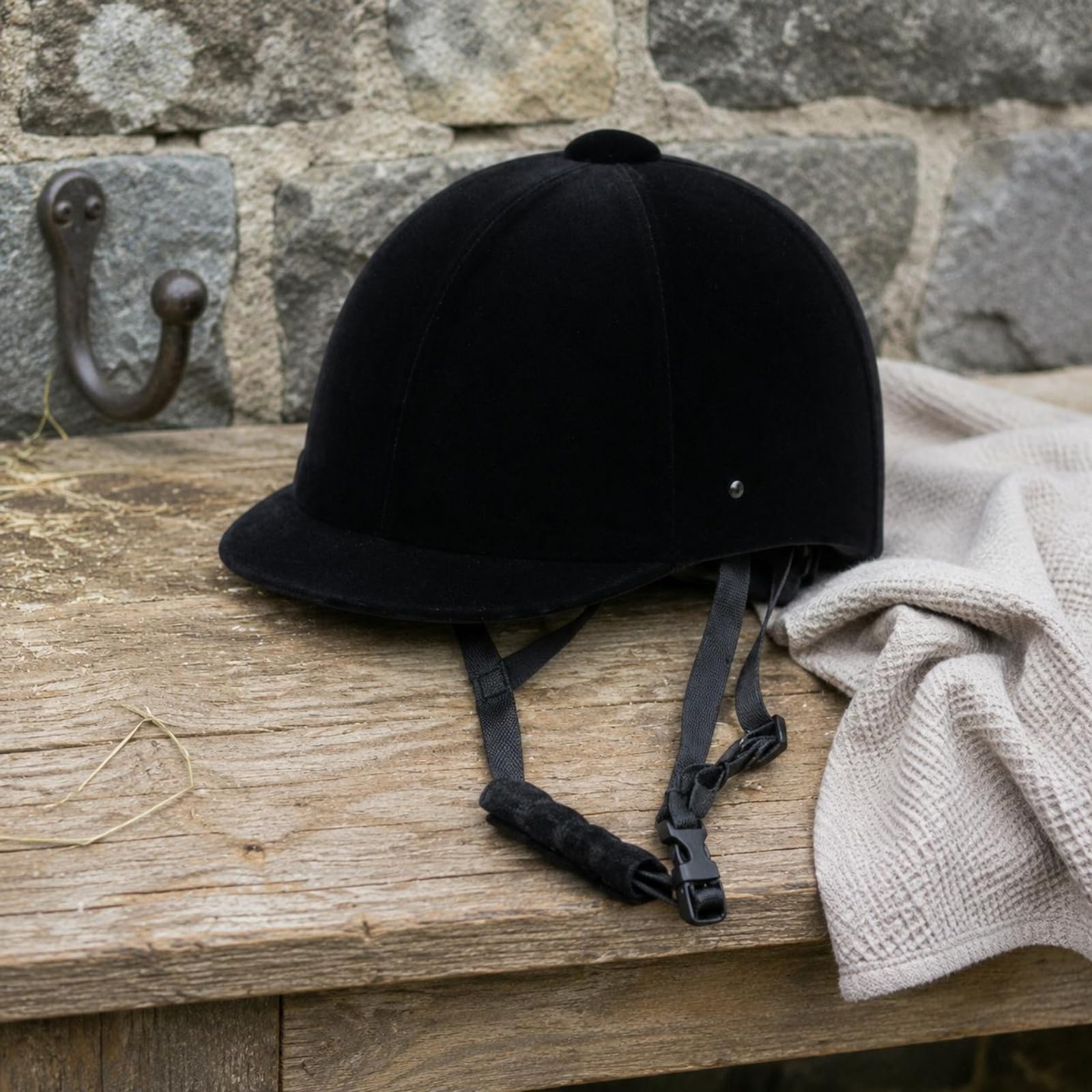 Casco Equestre per Giovani Casco da Equitazione Berretto da Cavallo Elmetto Protettivo con Profilo Tradizionale Bordo Corto Cinturino Regolabile