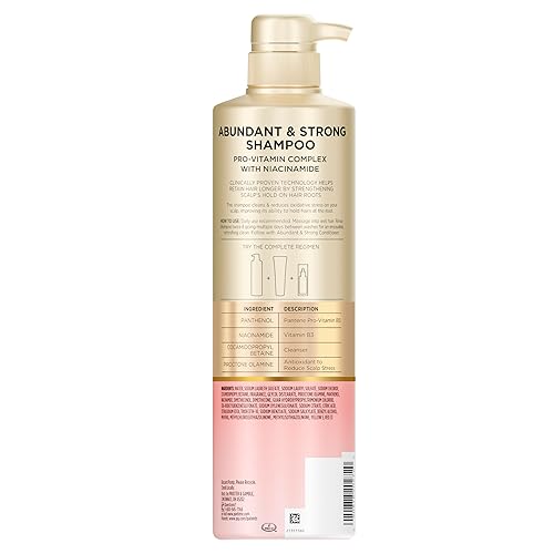 Miniatura 11 de Pantene Abundant & Strong Régimen de 3 piezas con complejo provitamina B5 y niacinamida, champú (13.5 oz), acondicionador (8 oz), suero (2 oz)
