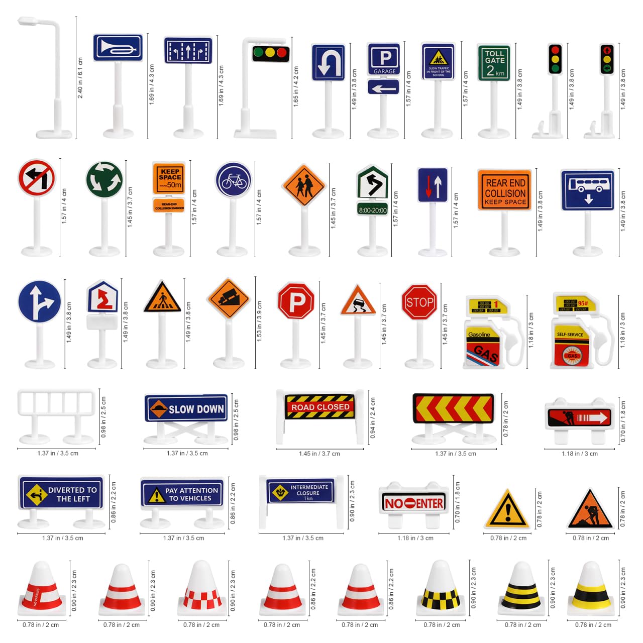 56 Pièces Jouets De Barricade Jouet Cognitif Panneaux De Jouets De Circulation Apprentissage du Trafic Construction Trafic Miniature Enfant Table De Sable Plastique Électrique