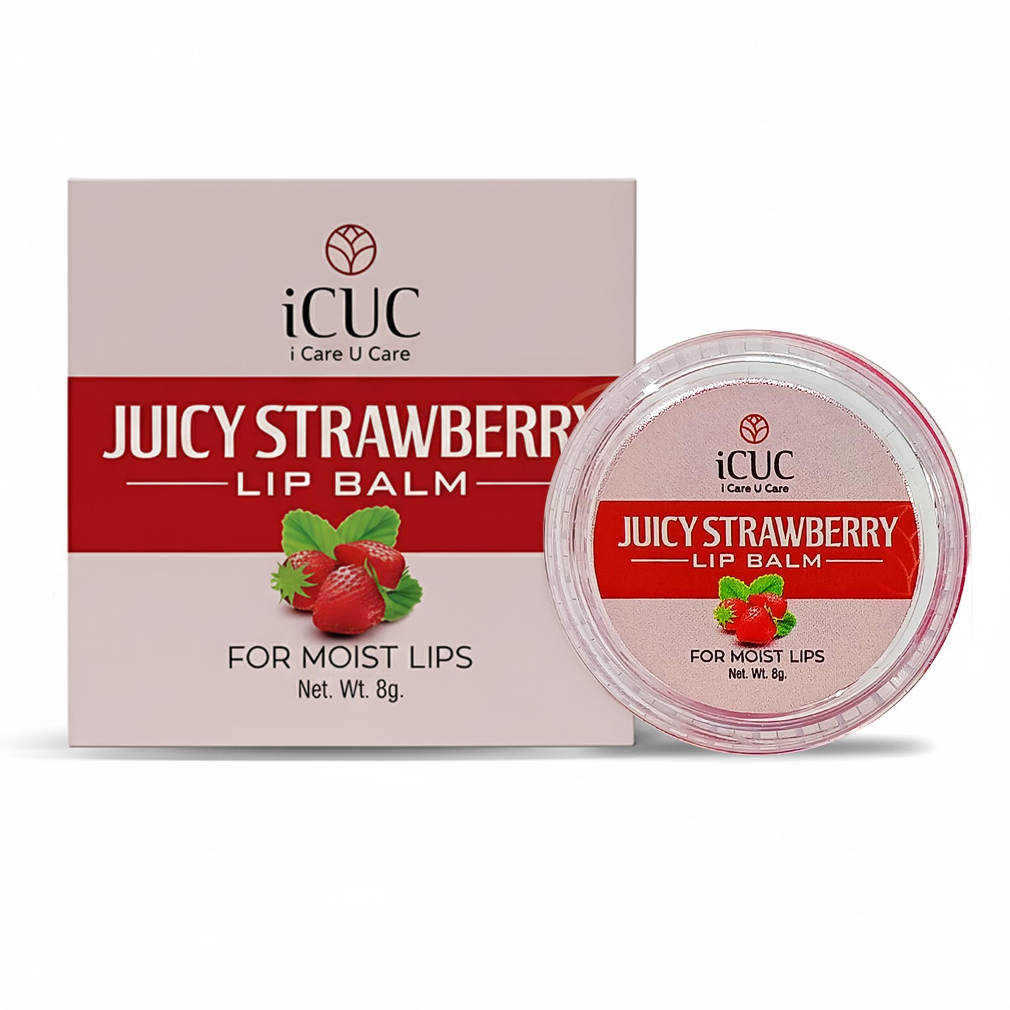 iCUC Strawberry Lip Balm - Moisturizing, Shine, Soothing - Paraben Free - 8gm-image-10
