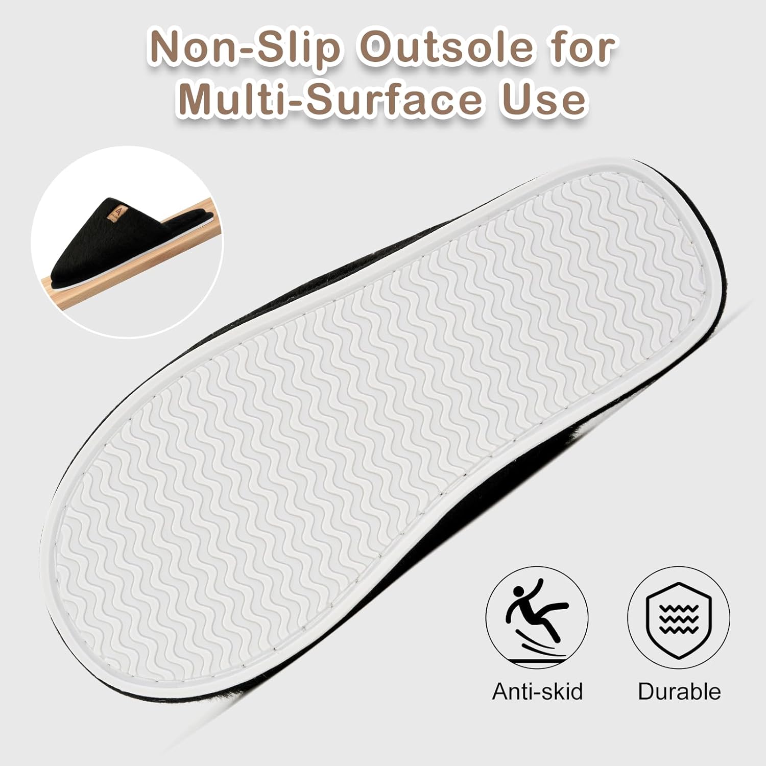 ANLUKE Slippers for Women Plush Memory Foam House Slippers Closed Toe Shoes with Non-Slip Sole Cozy Warm Fuzzy Home Shoes - Image 6