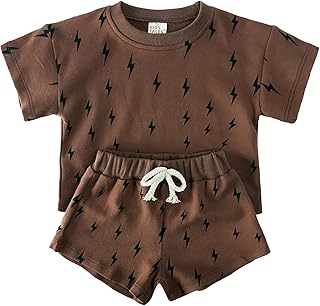 Camisa para hombre de 2 piezas para bebés y niños pequeños, camiseta y pantalones cortos con bonito estampado de camisa infantil