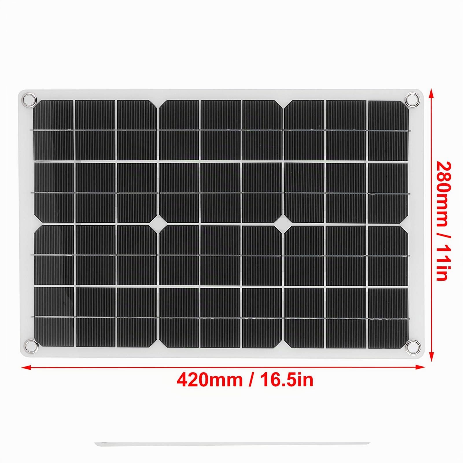 Mono 50W 5V Pannello Solare, Pannello Solare Monocristallino Modulo Fotovoltaico, IP65 Impermeabile Pannello Solare Pieghevole, Ideale per Alloggi Giardino, Barca