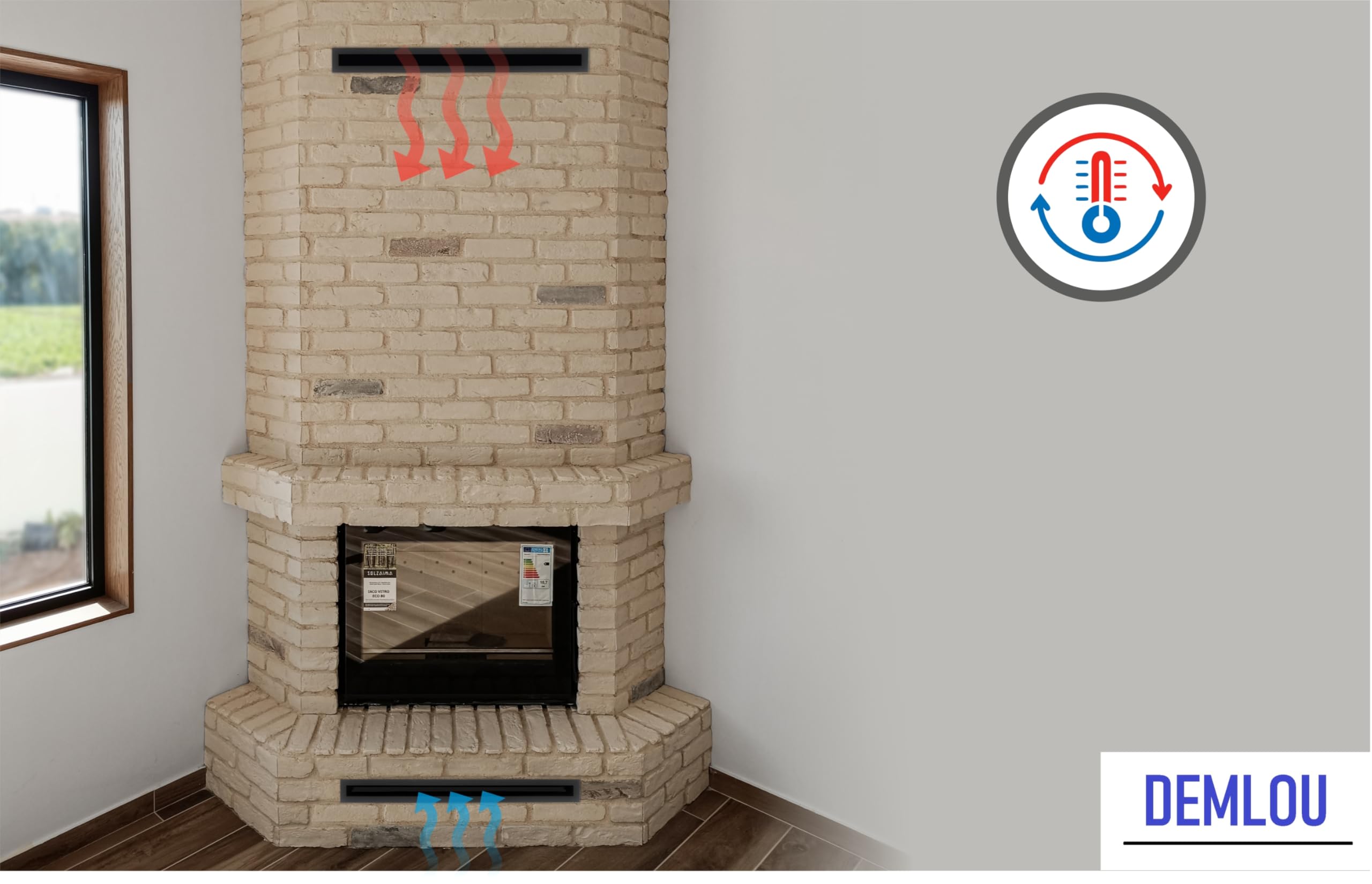 Griglia di Aerazione Lineare 40 x 9 cm in Acciaio Nero RAL 9005 – Griglia di Ventilazione Rettangolare per Camino Stufa e Parete, Bocchetta Aria in Acciaio Verniciato a Polvere.