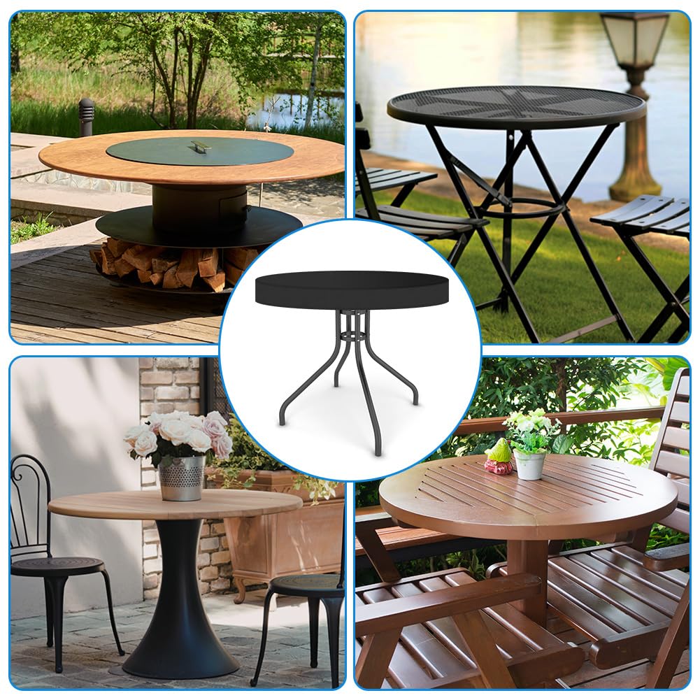 OFFCUP Tischplatte Abdeckung Wasserdicht Gartentisch Abdeckung Schutzhülle Winterfest Gartenmöbel Abdeckung 420D Oxford Gewebe UV Beständiges Tischplattenhülle mit Kordelzügen Gartentisch Schutzhülle