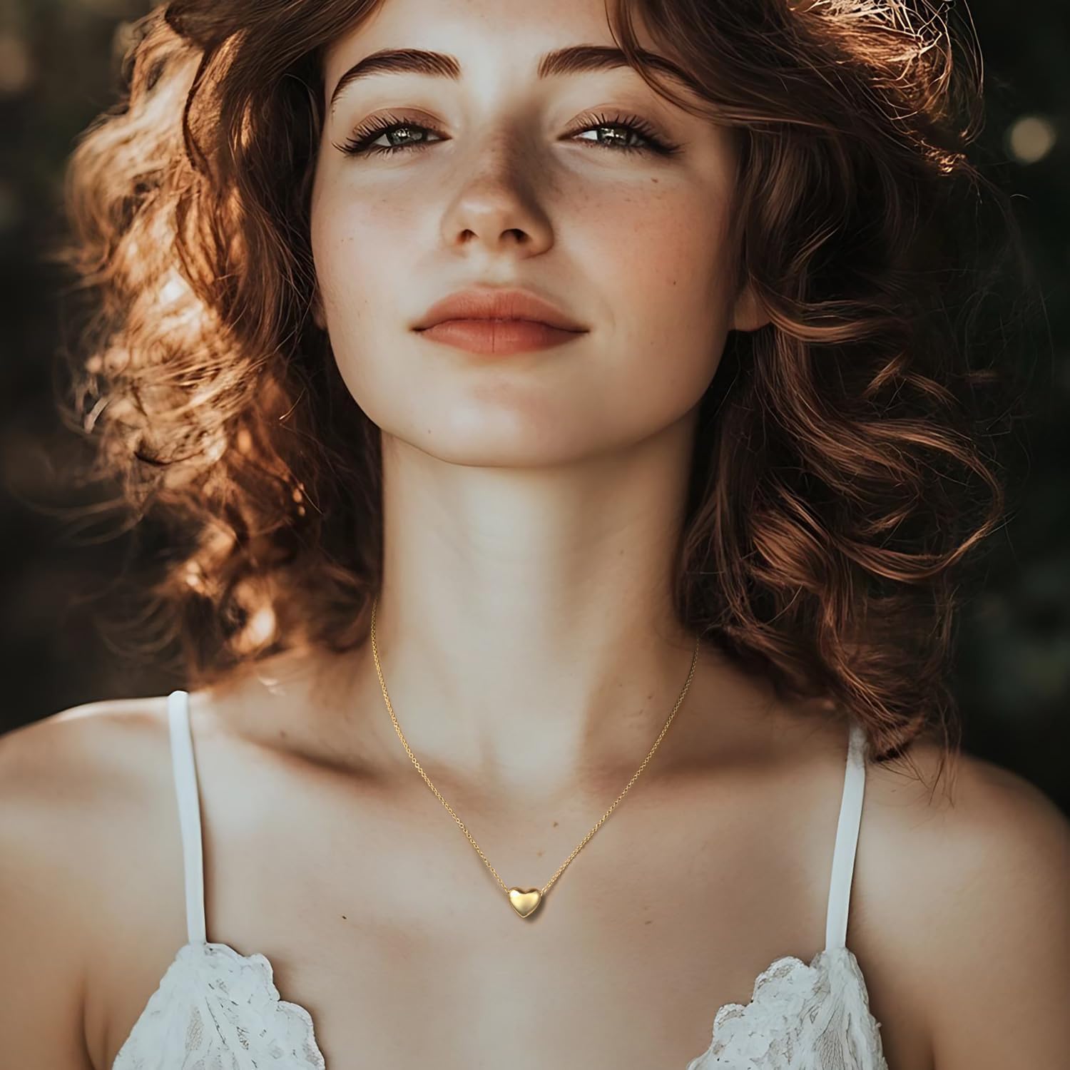 Gold Necklace for Women 14K Gold Pendant Necklaces for Women Charm Beauty Elegance and A Hint of Romance Dainty Heart Pendant Necklaces With Adjustable Length 18in - Image 5