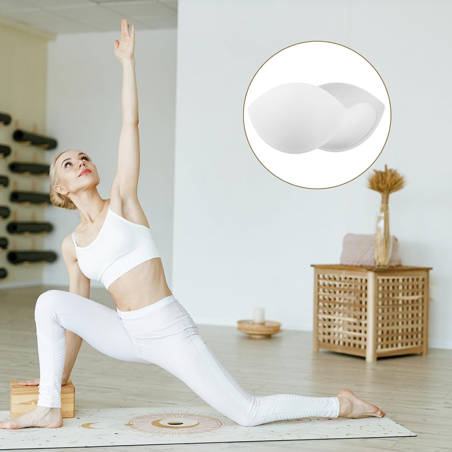 3 Pair Inserts Bra Removable Bra Pads Inserts Push Up Removable Breathable Push Up Breast Chest Enhancer Bras Foam Sponge Pads for Evening Gowns Wedding Dresses Yoga Sport Bras Swimwear Bikini