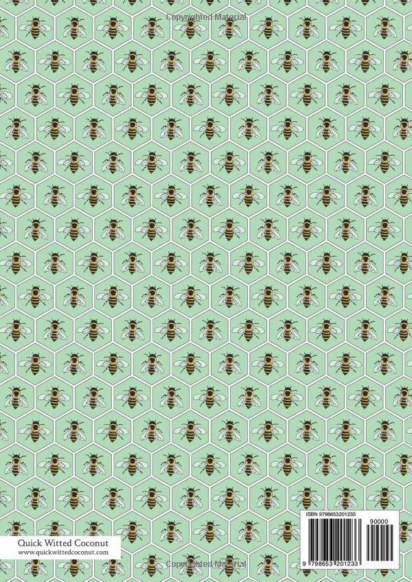 Honeybee Notebook - Lined Pages - A4 - Premium: (Green Edition) Fun notebook 192 lined pages (A4 / 8.27x11.69 inches / 21x29.7cm) - Image 2