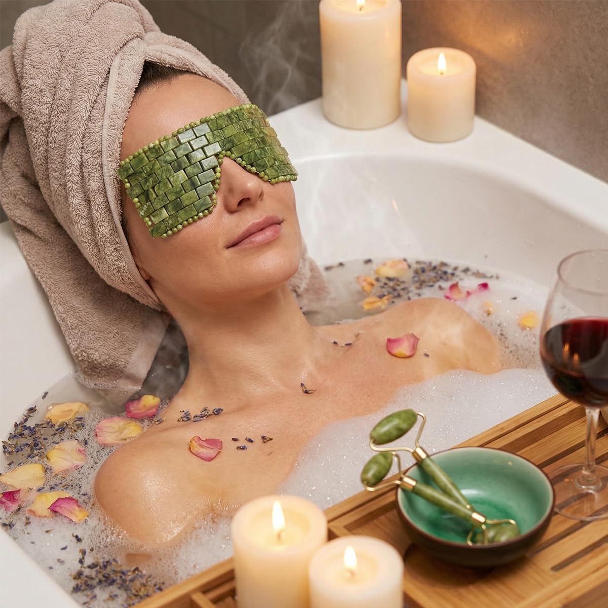 MAYCREATE® Natural Jade Stone Eye Mask for Puffy Eyes & Dark Circles — Amazon image 7