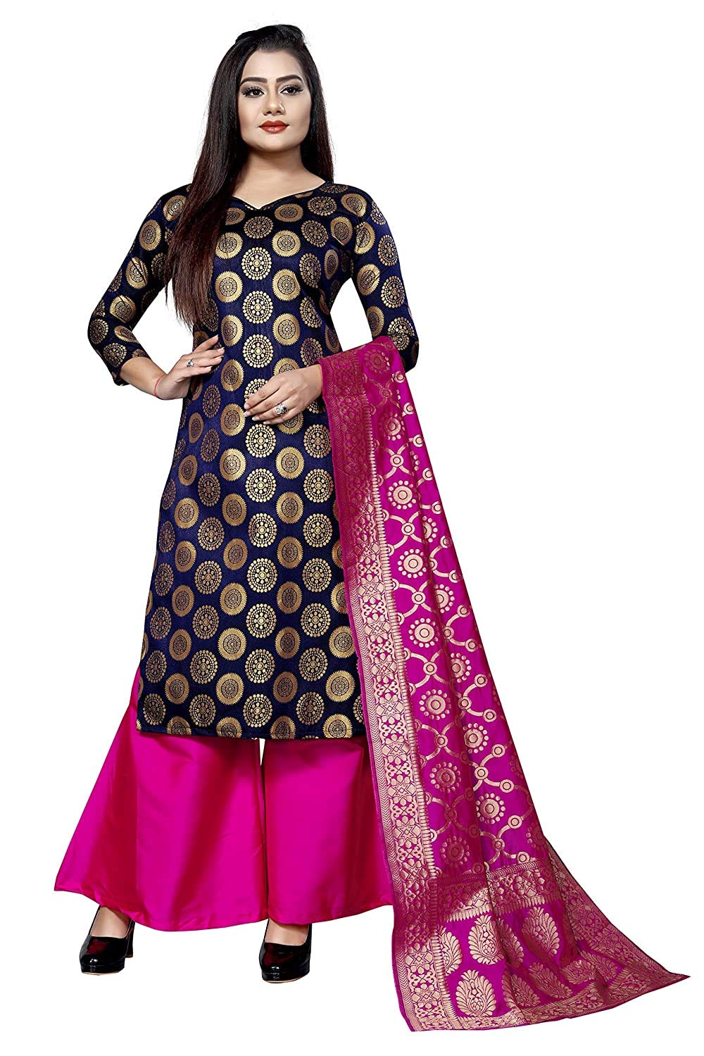 Bhakti Nandan CreationCotton Jacquard Unstitched Woven Salwar Suit Dress Material for Women