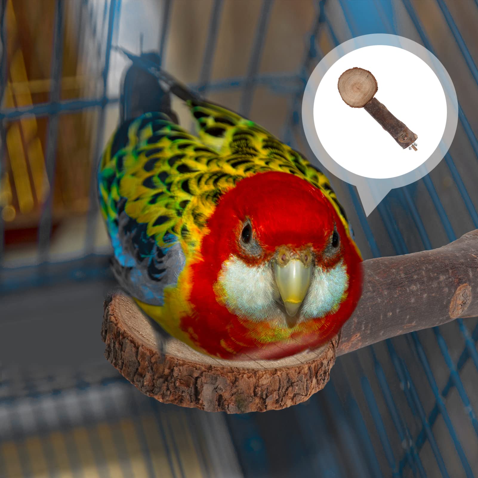 Sosoport Bird Perch Stand Platform Parrot Toy Wooden Gangplank Pet Bird Accessory