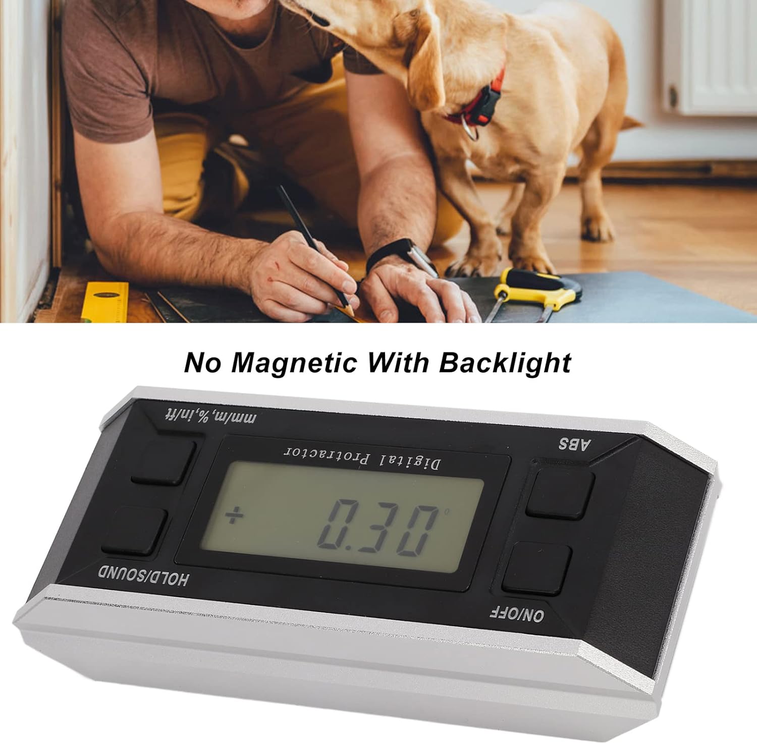 Angle Measuring Tool, Digital Protractor, Electronic Protractor for Construction, Decorating, Machining and More (No magnetic, no backlight)