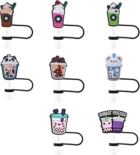 Miniatura 2 de Stanley Cup - 8 tapas de popote para copa Stanley, compatible con vasos Stanley de 30 y 40 onzas, a prueba de polvo, reutilizables, lindas tapas de