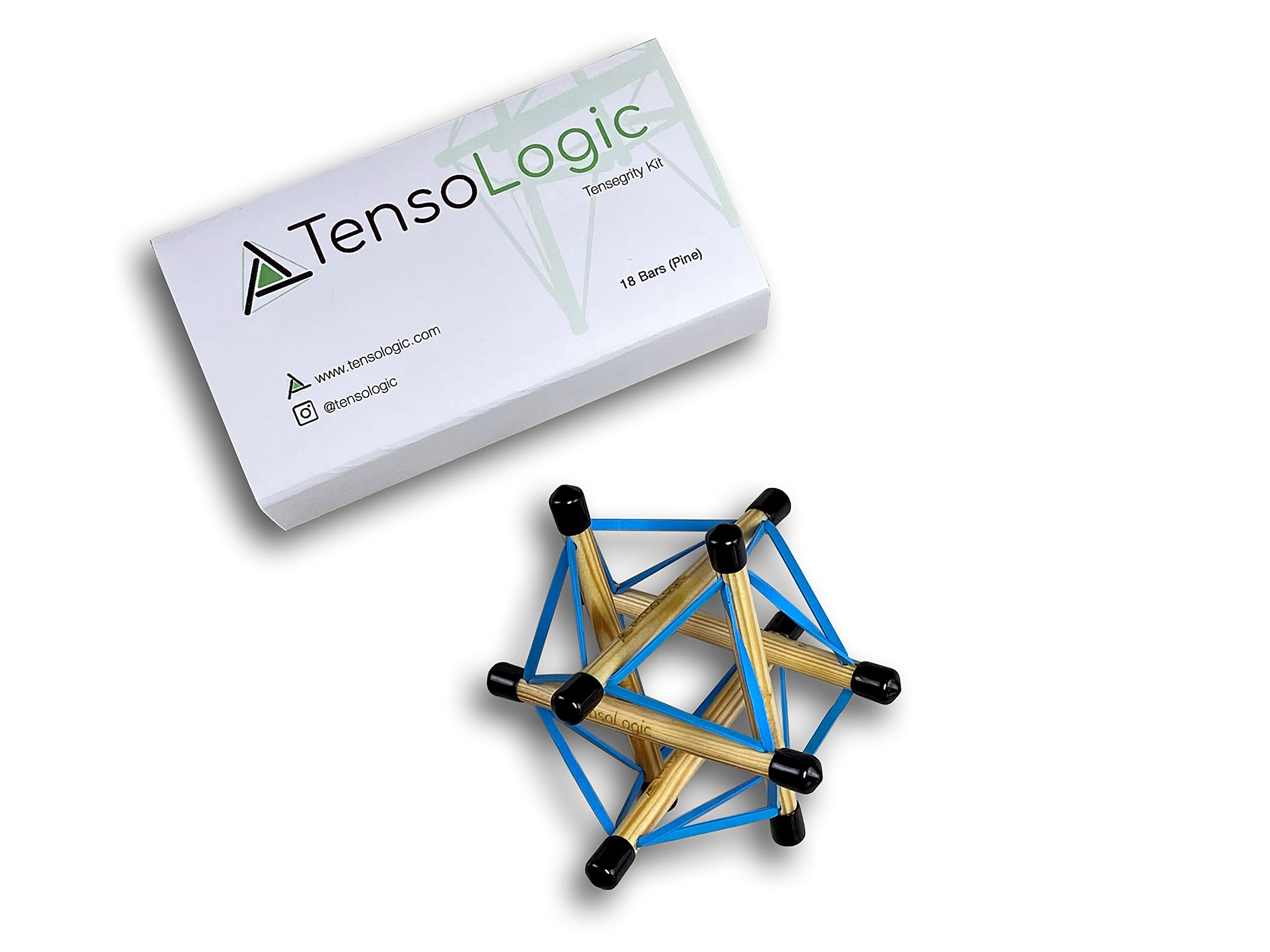 Tensologic Advanced Kit (Pine), Tensegrity, Physics Toys, Tensegrity Toy, Build Tensegrity