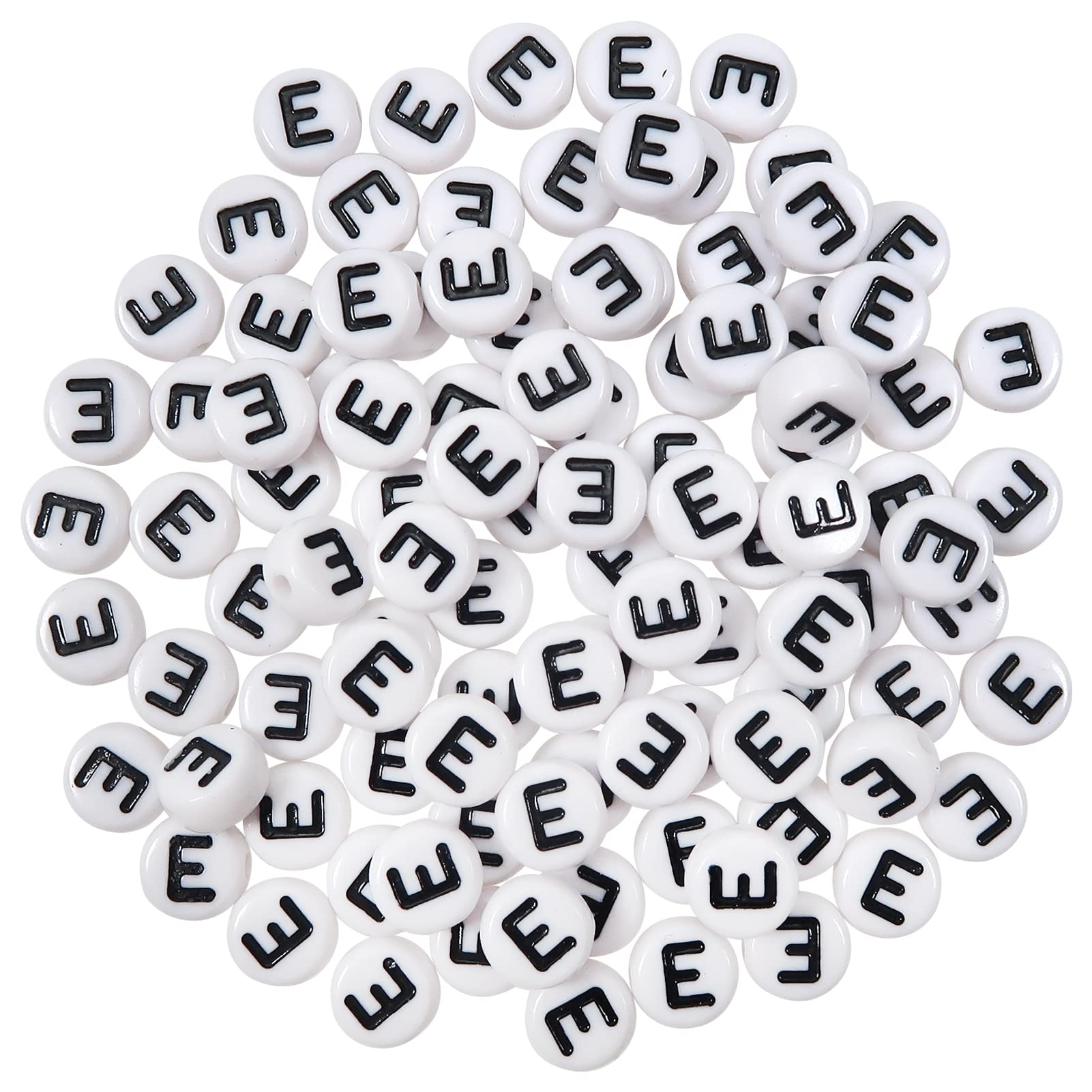 Cuentas Cúbicas De Acrílico Blanco Y Negro - 6mm, Agujero 3.5mm, Pack De 100 Piezas