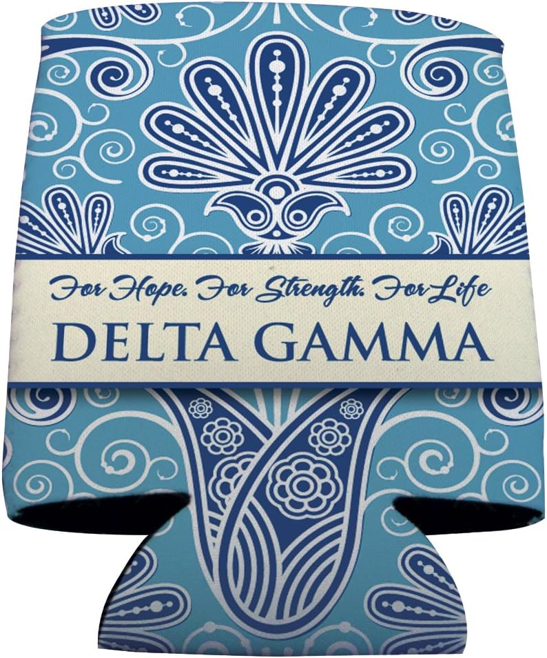 VictoryStore Can and Beverage Coolers - Delta Gamma, Vintage Flowers Design, Set of 12