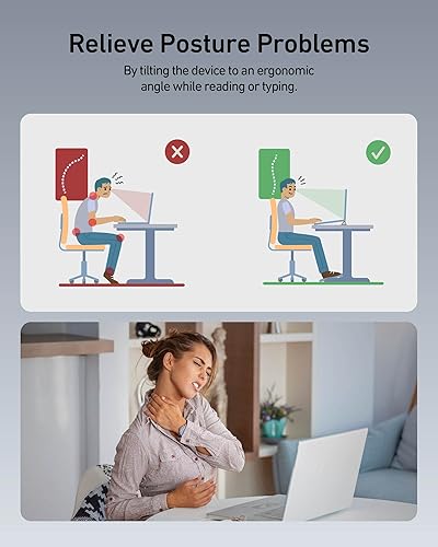 Miniatura 4 de Soporte de silicona 3 en 1 para computadora portátil para escritorio, elevador de teclado para escritura ergonómicalectura, soporte de refrigeración