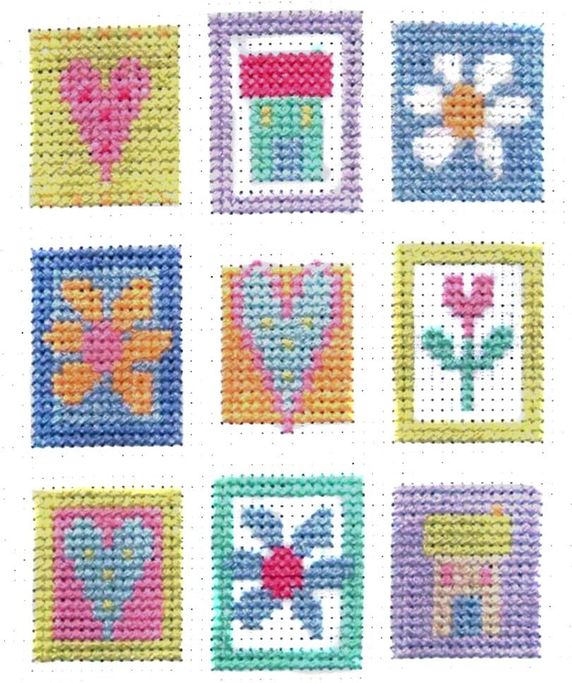 The Stitching Shed CSKPS9 Patchwork Squares Cross Stitch Kit, White