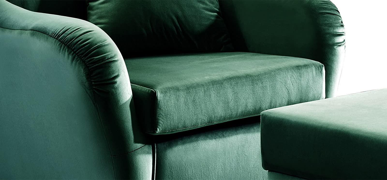 Vidaxl fauteuil à oreilles avec tabouret vert foncé velours