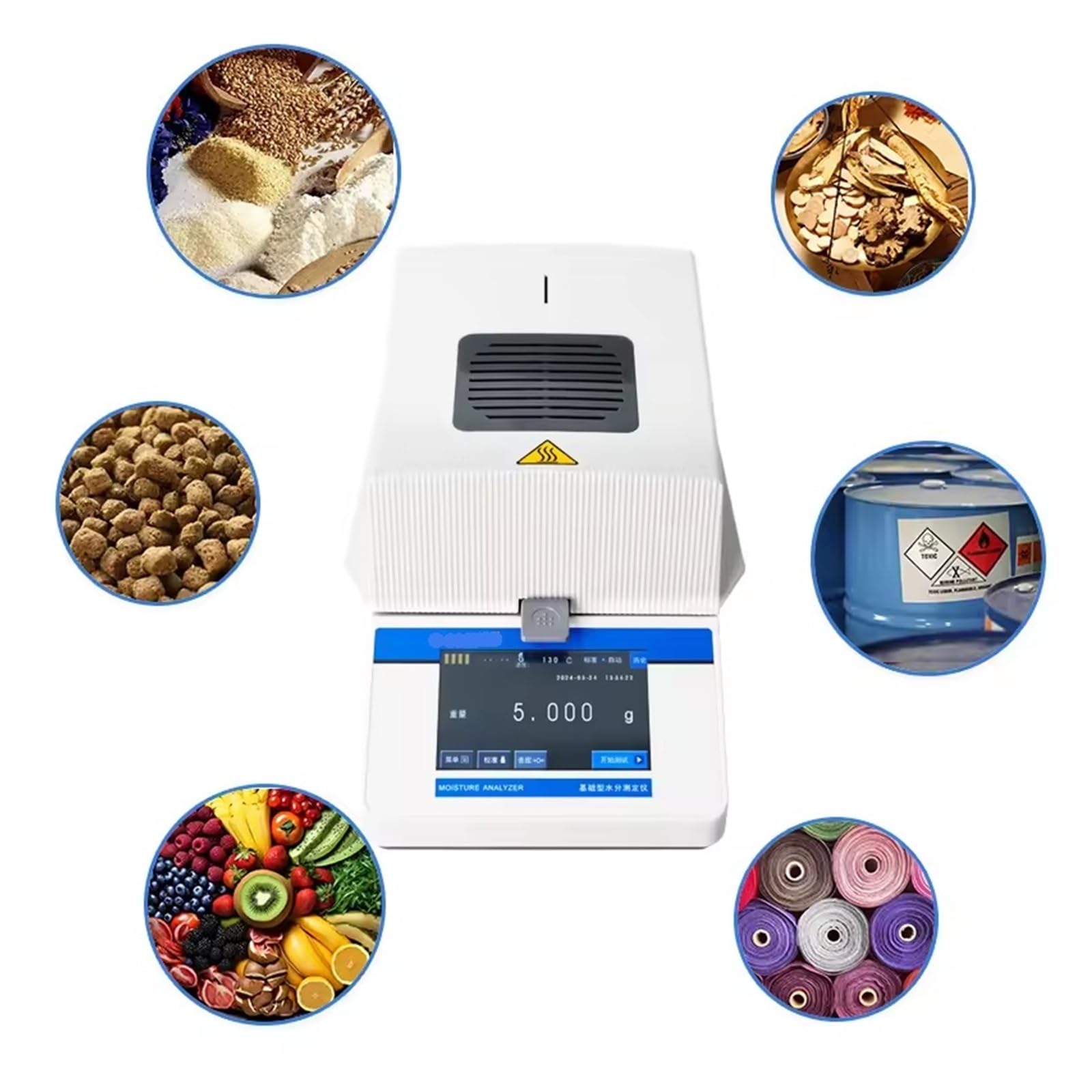 Medidor De Humedad, Analizador Digital De Humedad De Grano Halógeno De Laboratorio, Medidor De Contenido De Humedad Halógeno Rápido