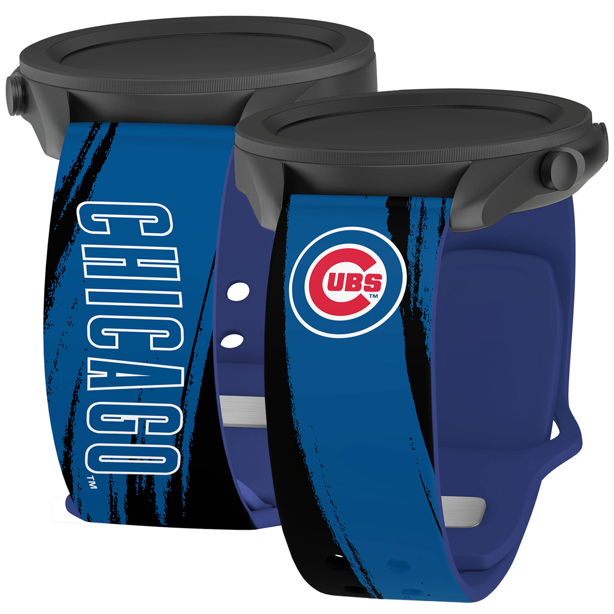 Game Time Chicago Cubs Paint Stripe HD Watch Band Compatible with Samsung, Garmin, Fossil, and More (22mm Long)