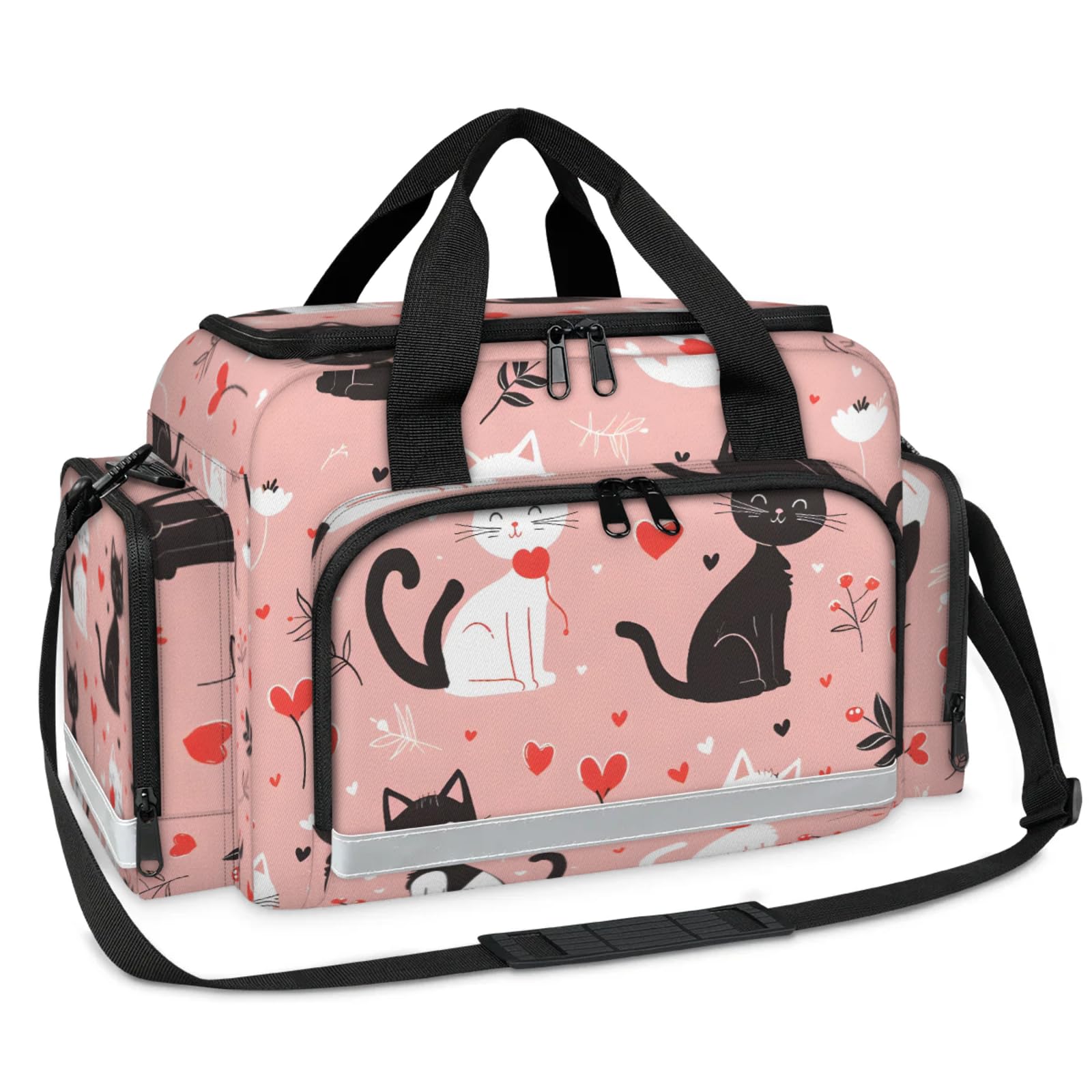 GzLeyigou First Aid Bags Empty, Cute Cats Emergency Bag First Aid Kit Multiple Compartment Kit Carrier On Call Trauma Bag For Paramedics Emergency Medical Supplies Kit