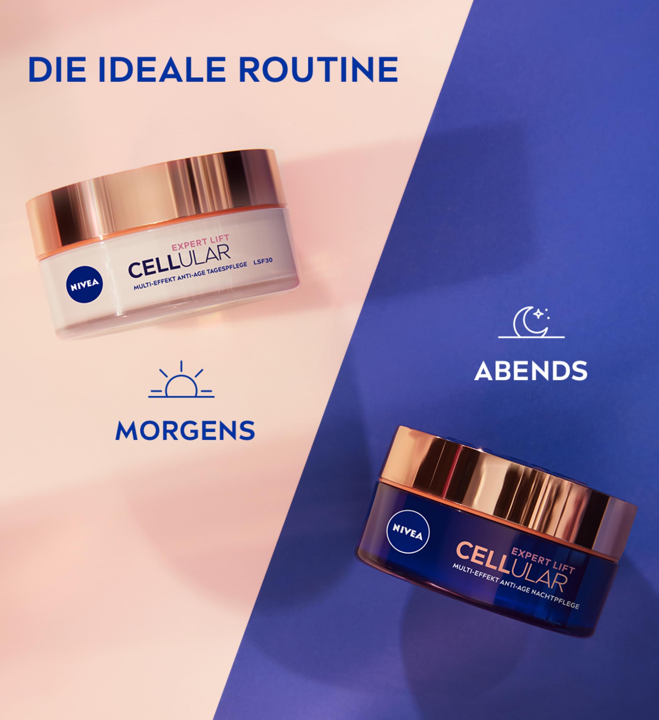 NIVEA CELLULAR Expert Lift Gesichtspflege Set, Tagespflege (50 ml), Nachtcreme (50 ml) & Lift Serum (30 ml), Pflegeset für ein straffes Hautbild & jünger aussehende Haut