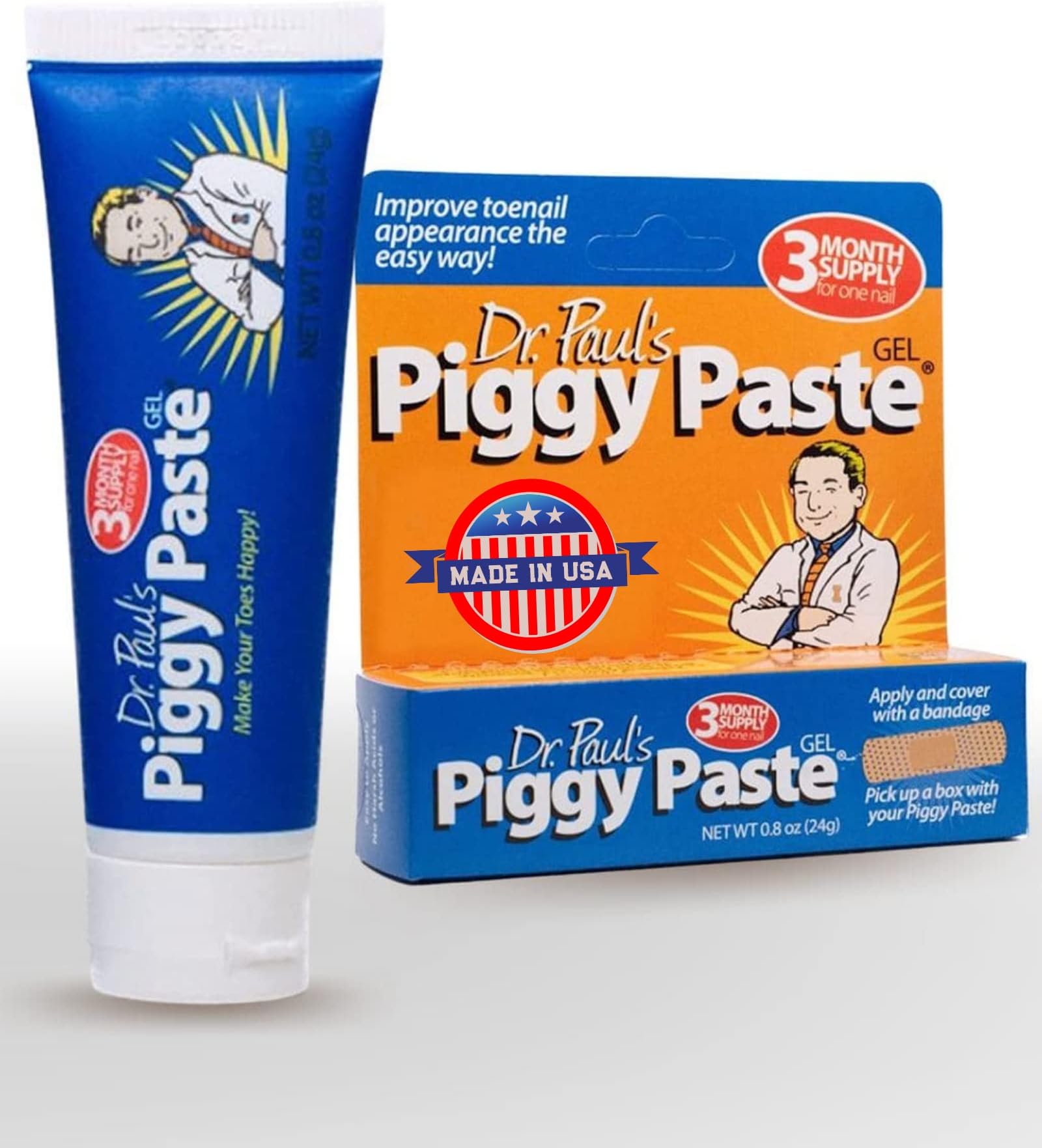 Dr. Paul's Piggy Paste Gel: Fast Acting Solution for Thick, Brittle, Yellow Nails, Restores Clear, Healthy Toenails & Fingernails, Easy, Mess Free Application Doctor Recommended Formula