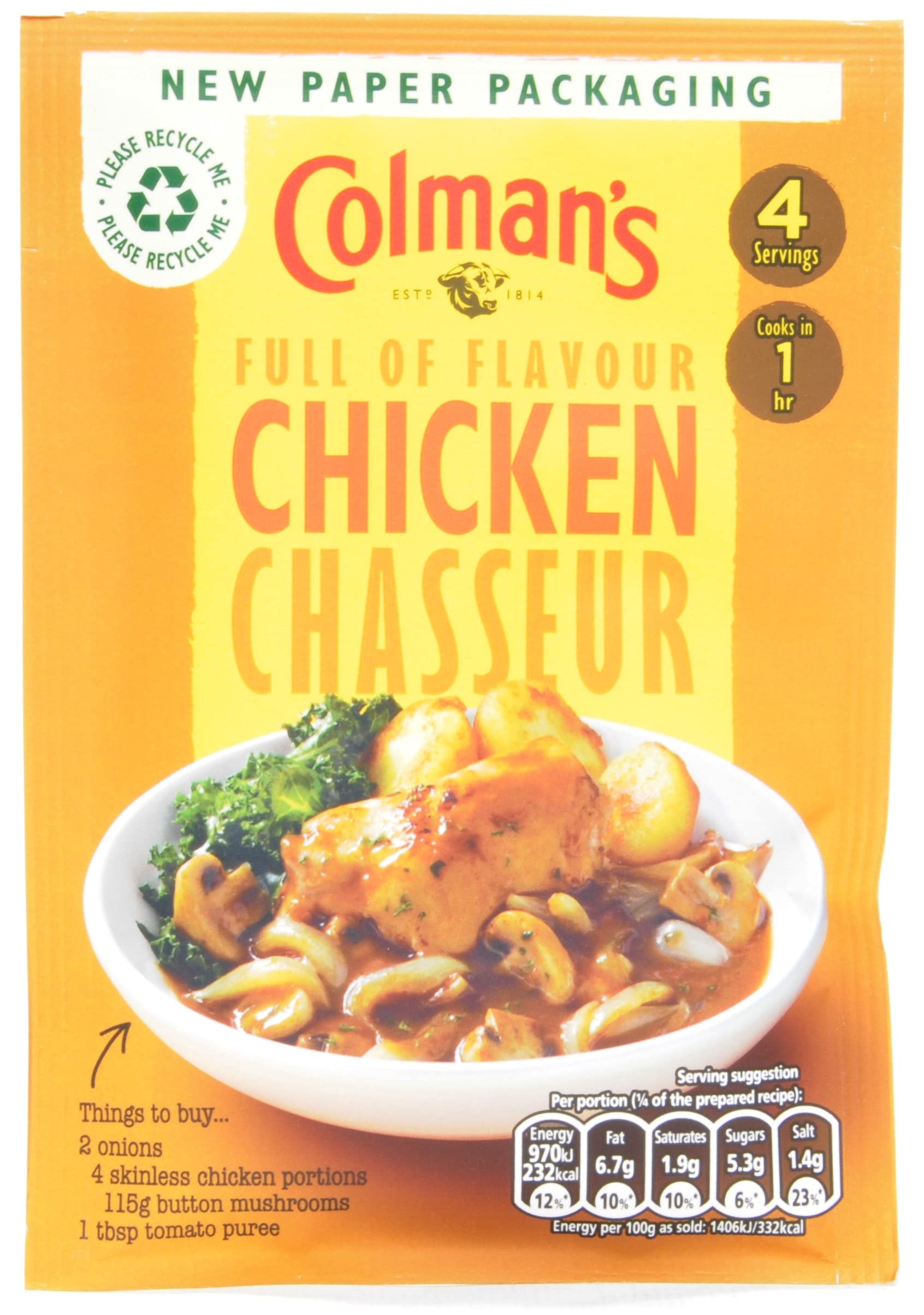 Colmans Chicken Chasseur Mix Salsas 3 x 39g