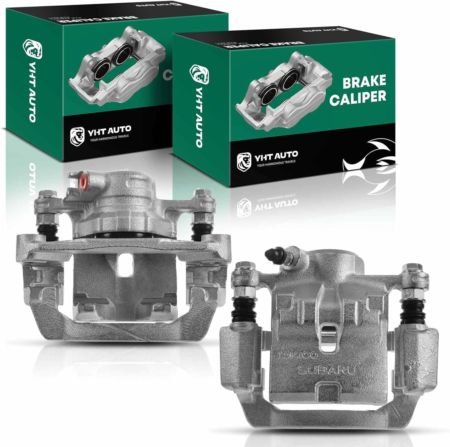 YHTAUTO Rear Disc Brake Calipers with Bracket Replacement for Subaru Forester 2009-2013, Impreza 2008-2014(Not Fit WRX STI Model), WRX 2012-2018, Rear Driver and Passenger Caliper Assembly Set of 2