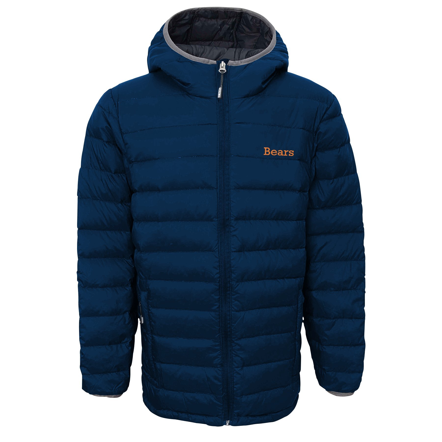 Outerstuff NFL Chicago Bears Boys (8-20) Solid Packaway Puffer Jacket, X-Large, Dark Obsidian