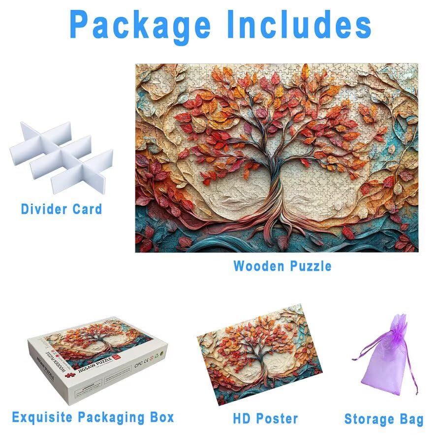 Puzzle 3000 Pezzi Albero della Vita, Puzzle Magia in Legno per Adulti, Misura: 122x80 cm, Puzzles 3000 Pezzi per Adulti, Giochi Educativo per Famiglie, Puzzles per Decorazioni Casa, Regalo, -5165