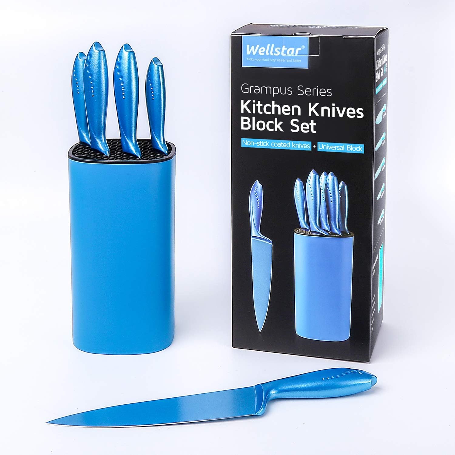 WELLSTAR WELLSTAR 6 Piece Stainless Steel Knife Block Set