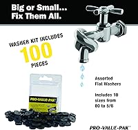 Vista 2 de DANCO Juego de arandelas planas surtidas PRO, negro, 100 piezas (34441)