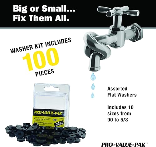 Miniatura 2 de DANCO Juego de arandelas planas surtidas PRO, negro, 100 piezas (34441)